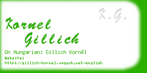 kornel gillich business card
