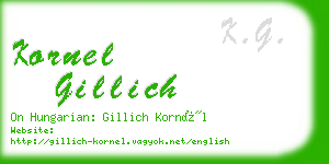 kornel gillich business card